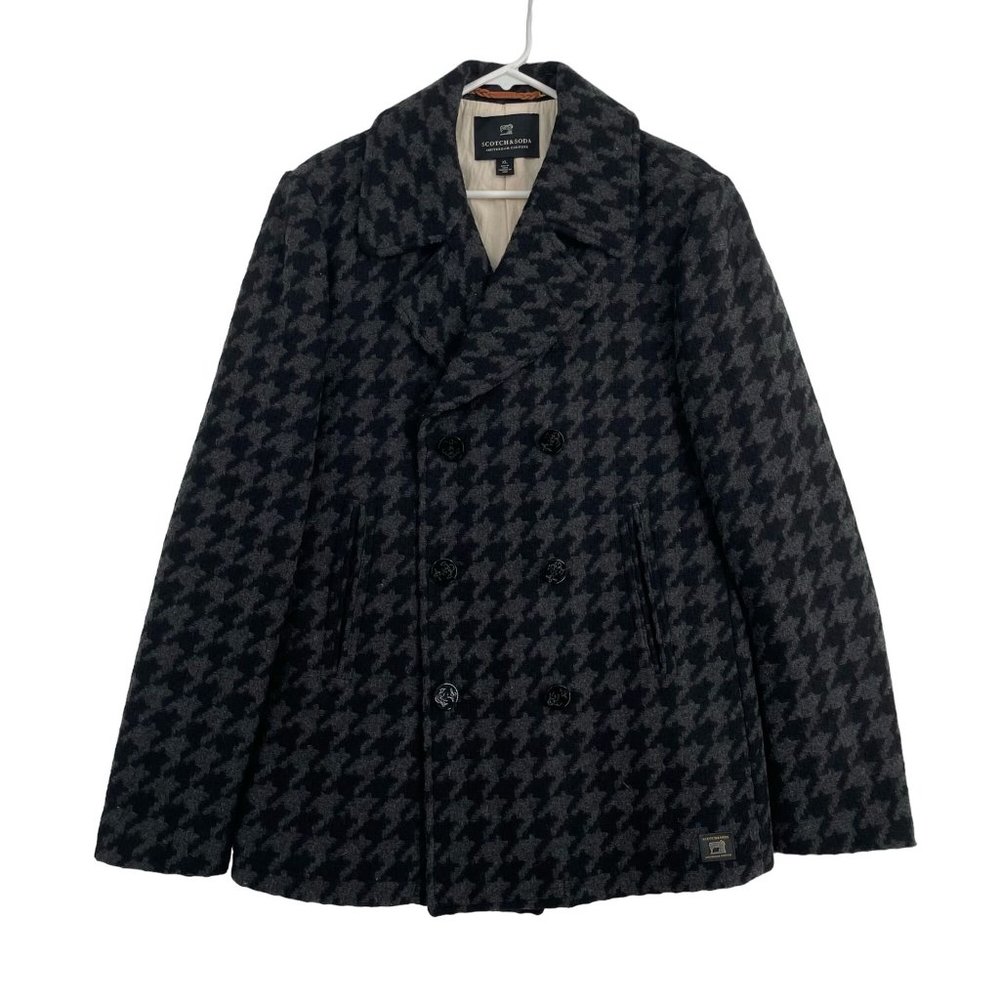 Scotch & Soda Black and Gray Houndstooth Jacket
